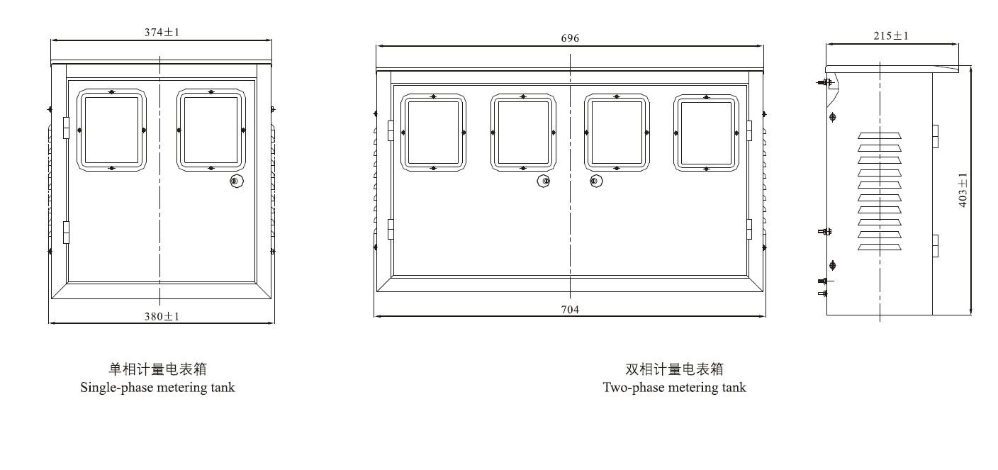 JLSZW口-6. 10户外高压电力计量箱电表外形图