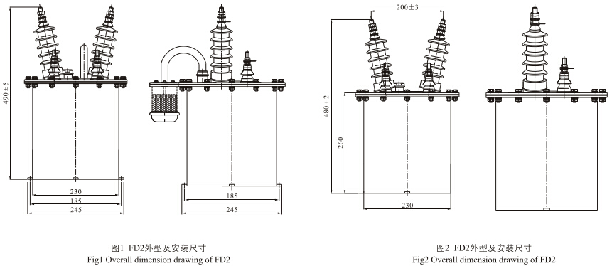 FD(G)2、FD(Z)2放电线圈外形尺寸