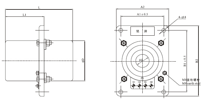 LMZBJ-10Q、LMZ1-10(Q)、LMZJ1-10(Q)母线式电流互感器外型尺寸