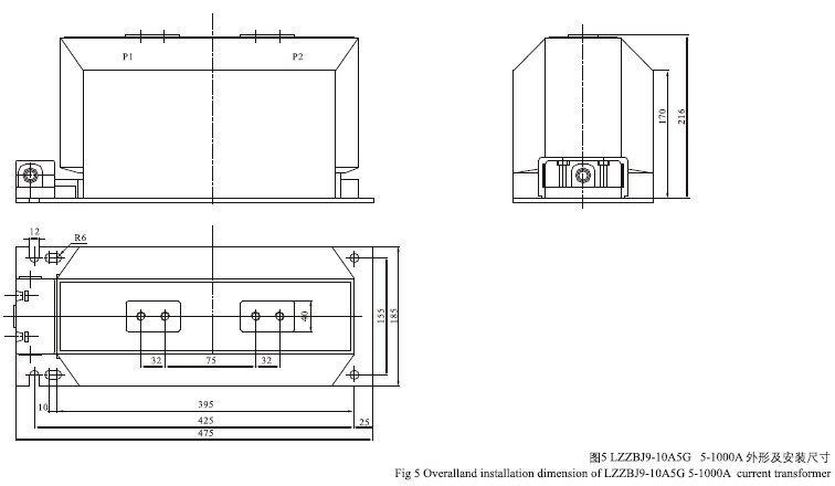 LZZBJ9-10(A,B,C,A5G)电流互感器外形尺寸