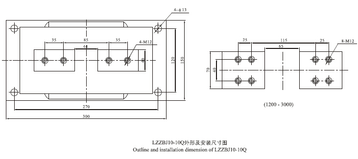 LZZBJ10-10Q电流互感器外形尺寸