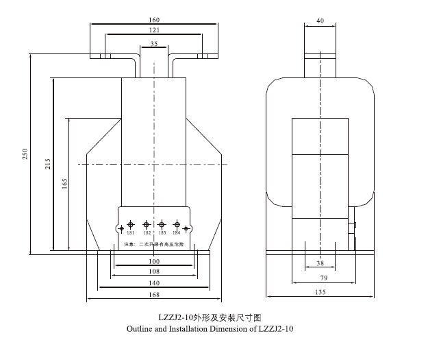 LZZJ2-10电流互感器外形尺寸