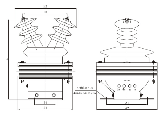 JDZ(J)-3、6、10(Q)电压互感器外形尺寸