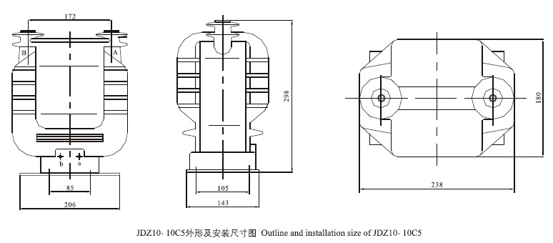 JDZ10-10C5电压互感器外形尺寸
