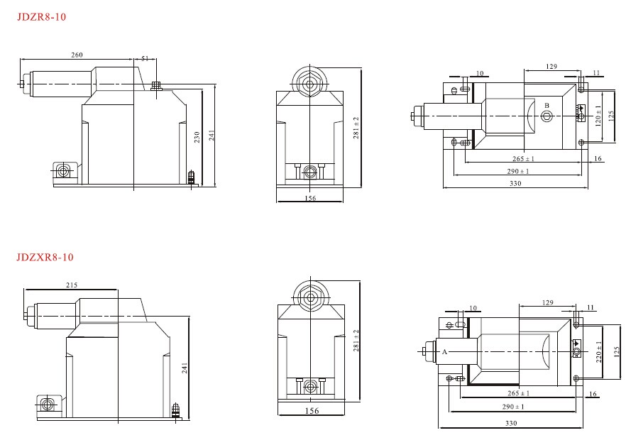 JDZ(X)R8-10电压互感器外形尺寸