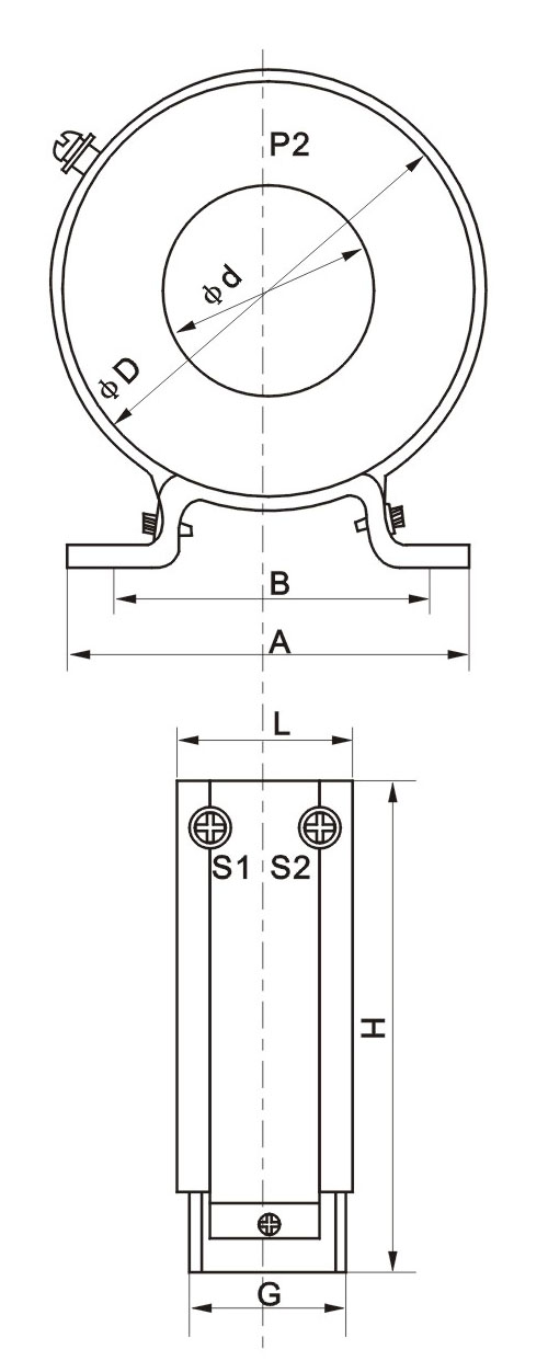 RCT型电流互感器外形尺寸