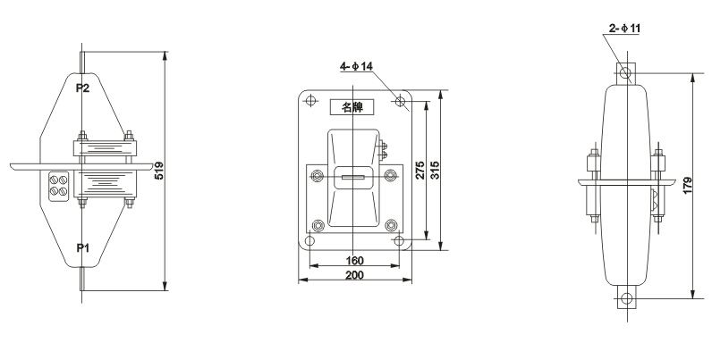 LFZ2-10电流互感器外形尺寸