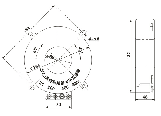 ZW-10电流互感器外形尺寸