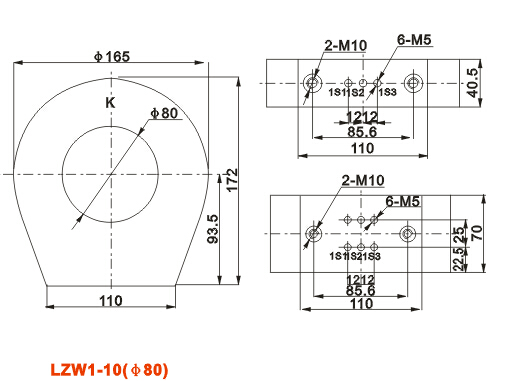 ZW-10电流互感器外形尺寸