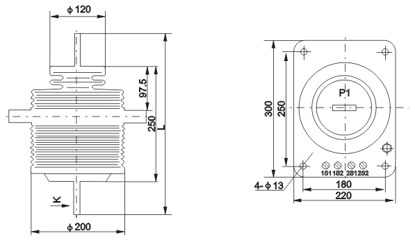 LDZB6-10电流互感器外形尺寸