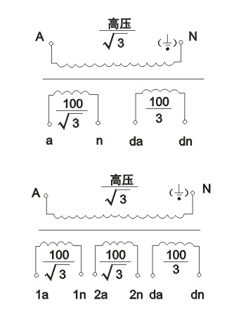 JDZ(X)F16-3、6、10GYW1电压互感器接线