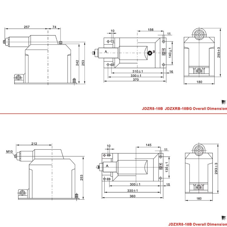 JDZ(X)R8-10A、B、C系列电压互感器外形尺寸