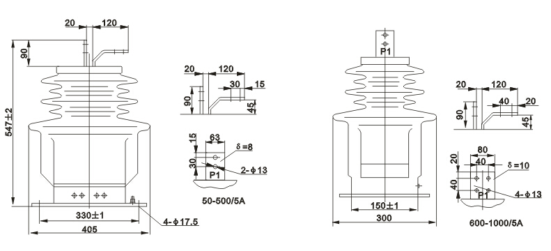 LZZ7-35GYW1电流互感器外形尺寸