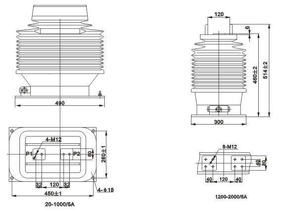 LZZB7-35GYW1电流互感器外形尺寸