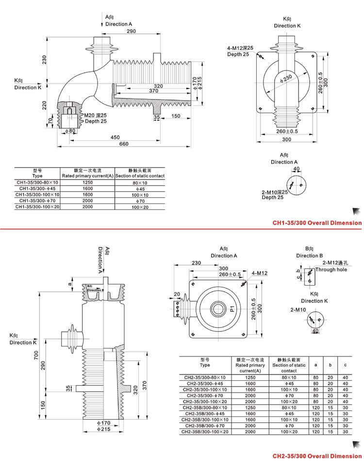 LDJ1~6-35、40.5电流互感器外形尺寸