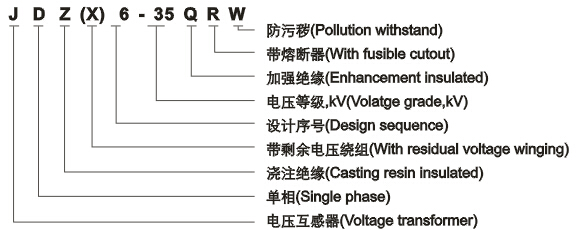 JDZ(X)6-35QRW电压互感器型号含义