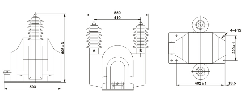 JDZ(X)6-35QRW电压互感器外形尺寸